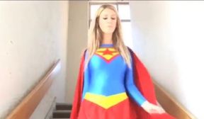 Superheroine Supergirl Battles Gang and Dark Supergirl