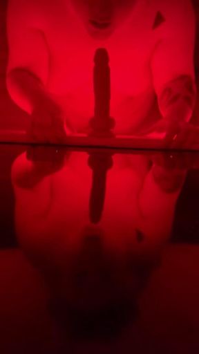 BBW MILF Deepthroats Dildo Messy POV