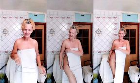 Hot Housewife Lukerya in White Lace Lingerie