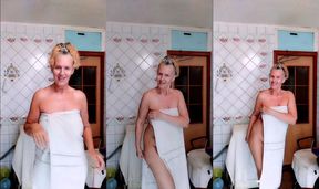Hot Housewife Lukerya in White Lace Lingerie