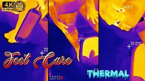 Feet Soles Get Ground, Buffed and Lubed Until They’re Glossy-Fuckable THERMAL POV (4K Portrait)