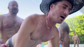 Massive Gay Poolside Orgy
