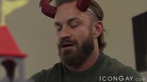 Super horny Bruce Jones and Michael Boston spitroast BBC Tony Genius
