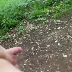 Naked barefoot walk , jerk n cum