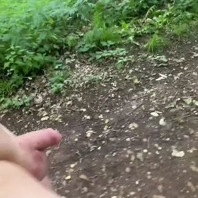 Naked barefoot walk , jerk n cum