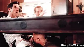 Under-the-Table Craving: Horny Twink Sucks Dick Mid-Meeting – 18+