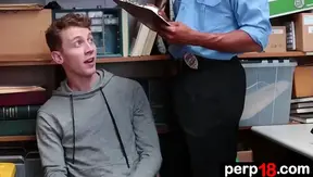 Busted Turned On: Teen Thug Surprised in Hot Interracial Moment with Officer – 18+