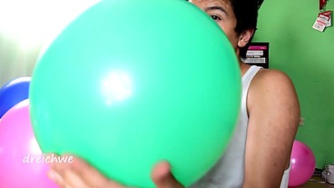 Blowing up balloons