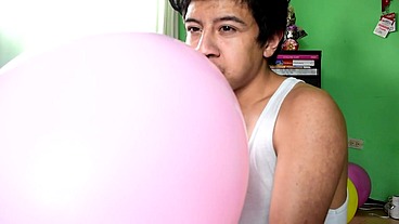 Blowing up balloons