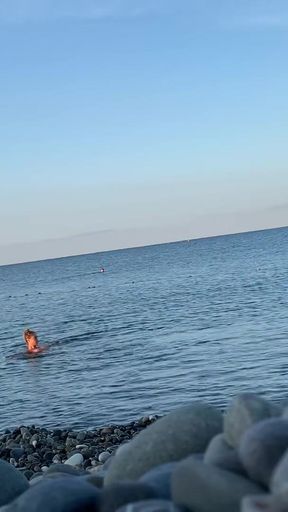 Monika Fox Swims Naked In Sea   Clip 2