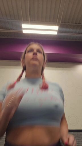 Bustymom on the treadmill 6-26 SFW
