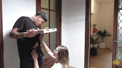 Cuck Hubby Blind as Pizza Dick Chokes Gushing Blonde Wife Slut