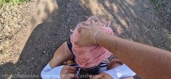 Passers-by Are Shocked, a Femboy on the Highway Sucks and Gets Fucked in the Ass Until He Cums. Exclusive Trance Video