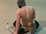 Slut Friday West public naked ass toying outdoor at night