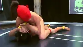 Crimson Ninja Beats Wrestler Lyla Lei for Hot Lesbian Fuck