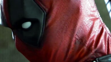Jesse Jane in Marvel cosplay group scene with two armored men