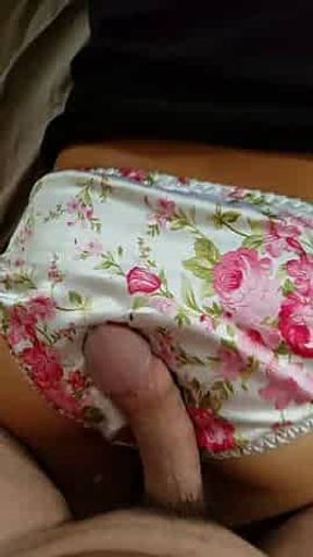 PERFECT MILF FLORAL SATIN PANTIES ASS PANTY COCK RUB