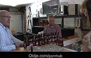 Horny grandpas fuck young Aspens in all her holes