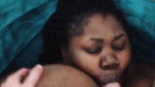 African bbw getting a gigantic facial from me