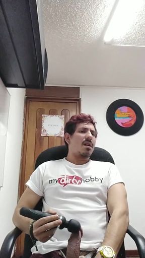 Domi Jerking off in Office