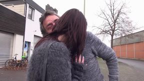 German Milf hops on the car and gets fucked