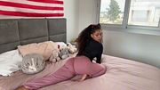Big natural tits bend over for rough ass play with tindra glow