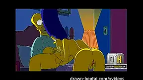 Marge Tempts Homer with Steamy Blowjob Creampie Fun