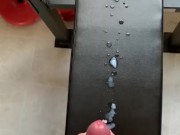 Big Cumshot Onto My Workout Bench
