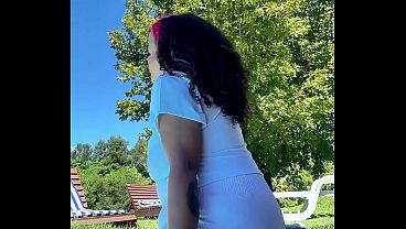 Chubby Latina Big Ass Farting by the Pool Relaxed Summer Gas Vibes