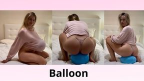 Playing with my balloon between my ass, I pop it
