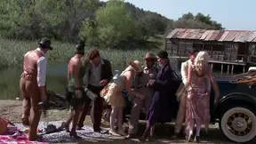 Outdoor All-Star Orgy With Wild Group Sex Action