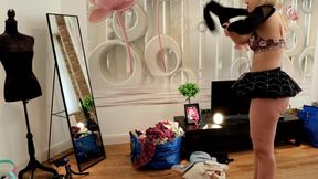 Two Hours 8 Minutes of Two Wonderfully Beautiful and Sexy College Girls Do a Try on Haul for Lingerie and Short Skirts