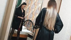 Stepmom in Stockings Strokes Her Wet Pussy&#x1F32E;&#xFE0F; &mdash;  Takes Big Dick&#x1F346; in Her Ass&#x1F351;