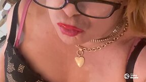 Krissy sweets high heels compilation stroking her she-cock