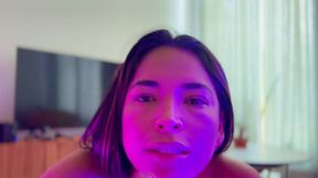 POV Blow Job in Neon Light From Latina Pornstar Mianins