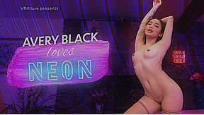 Avery Loves Neon - Asian Babe Solo In Lingerie - Avery Black