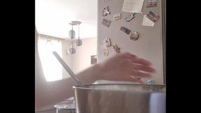 Baking brownies topless