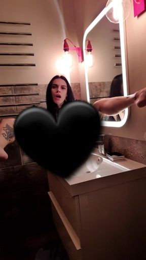 masturbation sitting on the bathroom sink