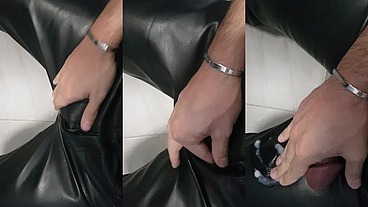 Masturbation leather pants 2