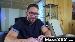 MaskXXX.com - Big cock professor Zack's solo masturbation at home in a wild scene