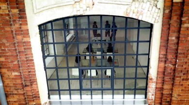Young women at a Russian institute engage in intense double penetration during a charged encounter