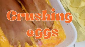 Bare Feet Crushing Eggs for You