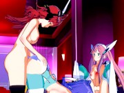 Symphogear - Futa Kanade and Futa Maria Take Turns Fucking Tsubasa