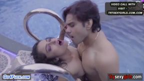 Indian couple hot erotic scene in the pool