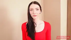 Casting Blue Eye Snow White Beauty In Fire Red Bodysuit