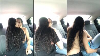 Seducing my best friend in the uber milking my tight need while she rides tight