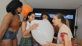 3 BEAUTIFUL GIRLS AND 1 BBW POPPING BALLOONS - BOMBOM BBW - CLIP 5 - KC PRODUCTIONS!!!