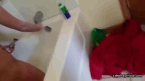 peeking at my blonde niece in the bathroom