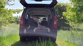 Public car sex with Scandinavian blonde Milf  Huge orgasms for both!
