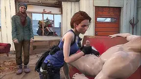 Jill Valentines Gets Wild Facial Ride in Fallout-Themed Hentai Action
